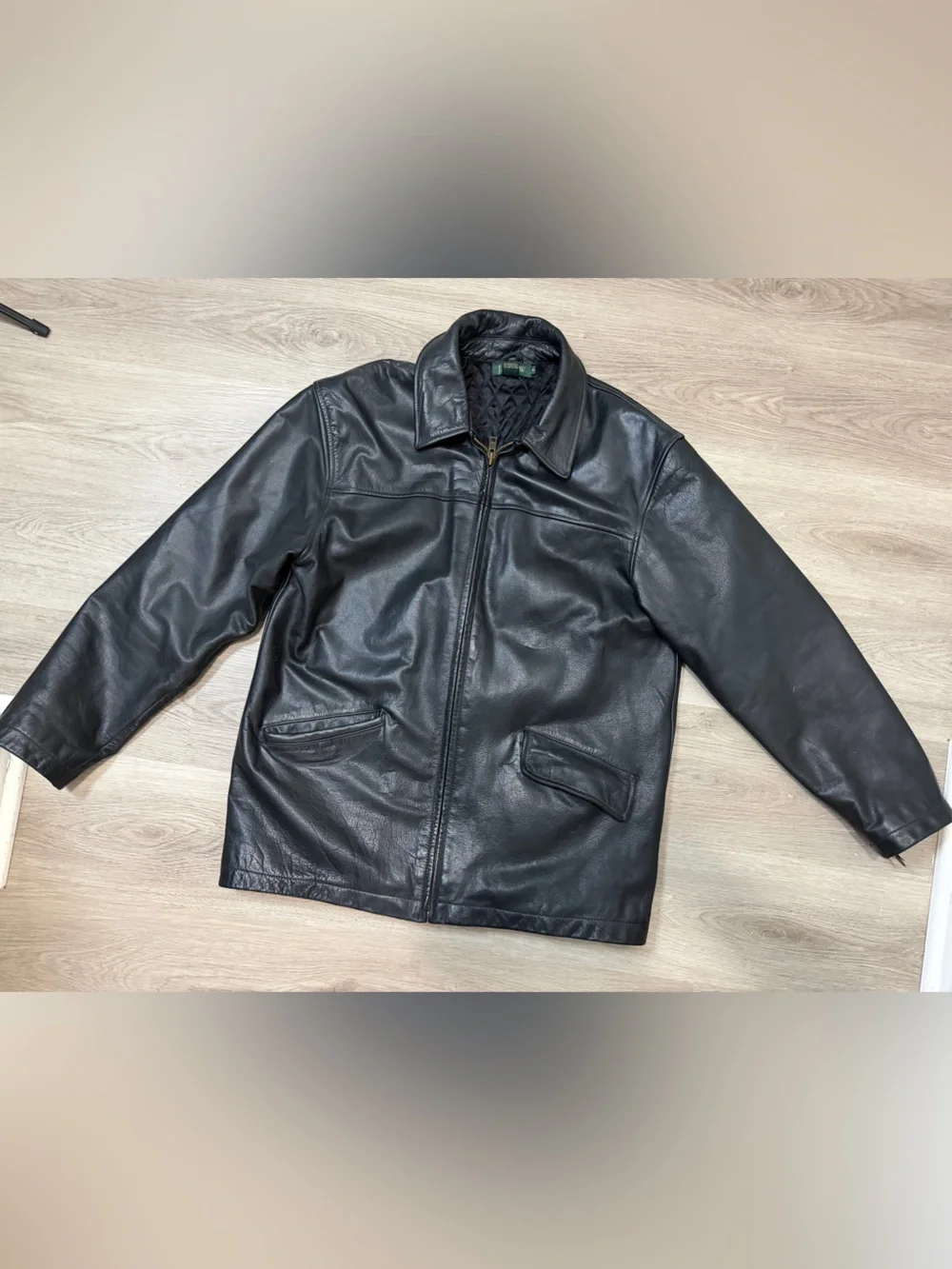 J. Crew Black Leather Bomber Jacket 100% Leather Size M